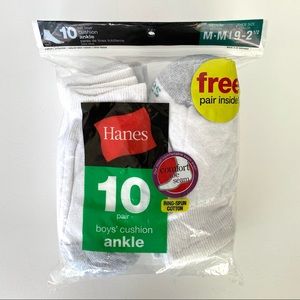 🆕 NEW Hanes 10-Pack Boys’ Cushion Ankle Socks